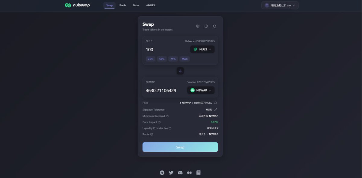 Nulswap just got an upgrade! Our new frontend is live 🔥

Smoother, more efficient, and free from those annoying bugs. But we're not stopping here, more exciting features are coming in the next few days. 

Stay tuned and check it out! ⬇️

🟢 app.nulswap.com
