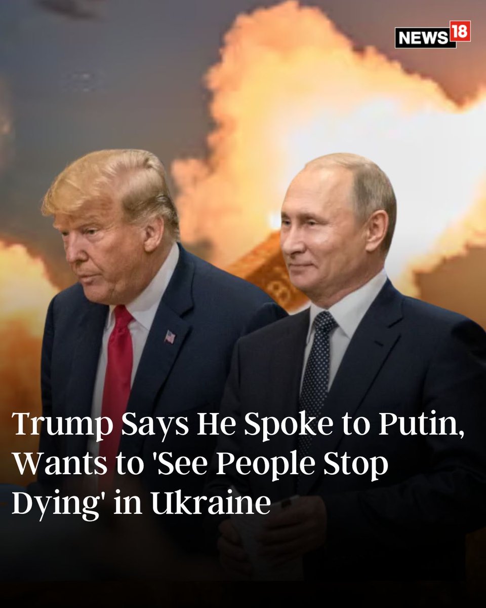 CNNnews18's tweet photo. Trump has repeatedly emphasised that the war would have never taken place if he was President and vowed to bring a quick end to fighting. Russia and Ukraine have also signalled willingness for talks
#Putin #RussiaUkraineWar #USPrez #DonaldTrump #Zelensky
https://t.co/37x7M5Ck6B