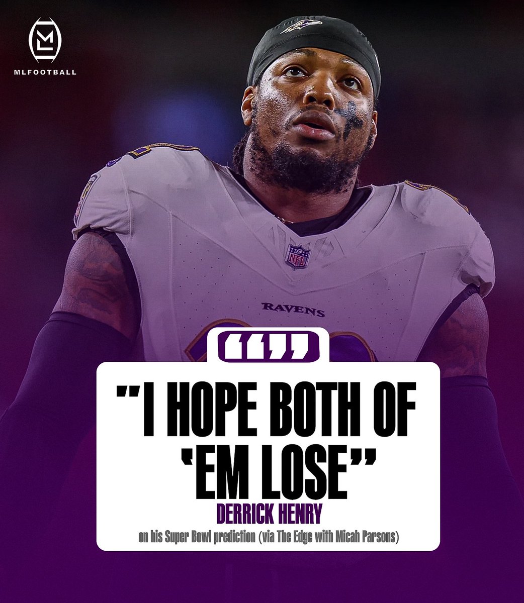DERRICK HENRY WANTS NO ONE TO WIN THE SUPER BOWL.

💀💀💀

HE IS SPEAKING ON BEHALF OF AMERICA.