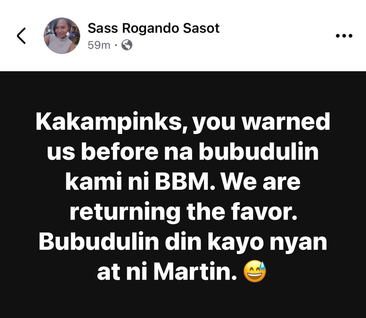 macronikki's tweet photo. Hindi mo kami kailangang warningan. Wala naman kaming tiwala sa lahat ng uniteam kuno, hindi kami tanga. Chosera. https://t.co/TifVIFFXID