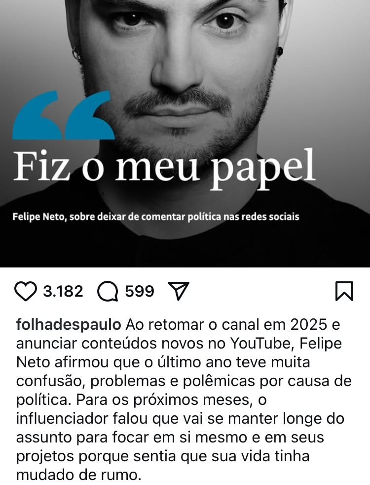 gustavocastanon's tweet photo. NÃO TENHA DÚVIDA
O papel que Felipe Neto fez foi por dinheiro, e agora vai deixar de fazer por dinheiro também. Fez as contas e viu que já estava perdendo mais que ganhando, e, vivendo da rede como vive, sabe que o Titanic está afundando. Como bom rato, abandona rápido o navio. https://t.co/EFLagVaXjL