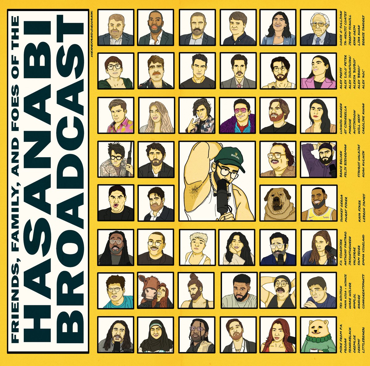 an incomplete catalog of the friends, family, and foes of the hasanabi broadcast