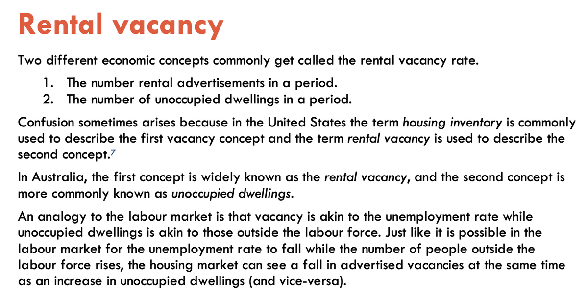 DrCameronMurray's tweet photo. This a reminder that Rental Vacancy Rate metrics in Australia and the U.S. measure different things and are not comparable. 

Please don't say "but look at rental vacancy in Texas compared to Victoria"

Read my take here
https://t.co/R3SNgUTrWk

Even ChatGPT gets it right: https://t.co/199NdYanVC