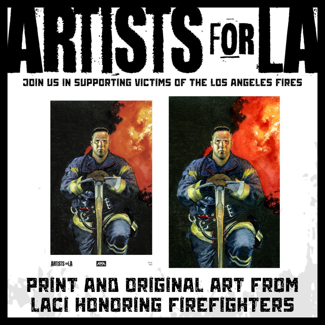 JUST ADDED TO ARTISTS FOR LA from <a href="/RondaRousey/">Ronda Rousey</a>, <a href="/GreggHurwitz/">Gregg Hurwitz</a>, Bill Morrison, and Laci!
All proceeds from the sales of these unique pieces will directly aid relief efforts through donations to the California Fire Foundation Wildfire &amp; Disaster Relief Fund <a href="/cafirefound/">CA Fire Foundation</a> and the