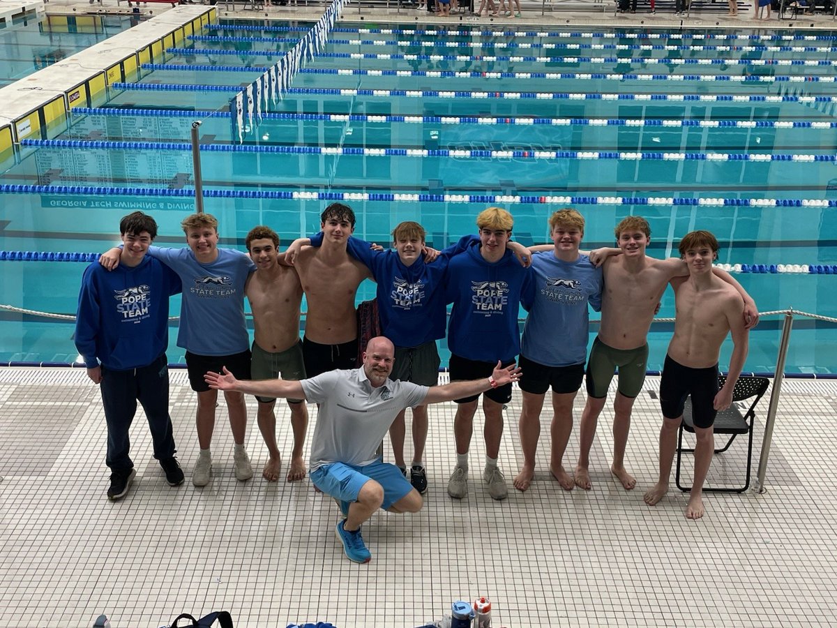 Pope Boys Swimming takes 4th in the State!!! Pope Girls are 5A STATE RUNNER UP!!!!!!! Way to go Hounds!