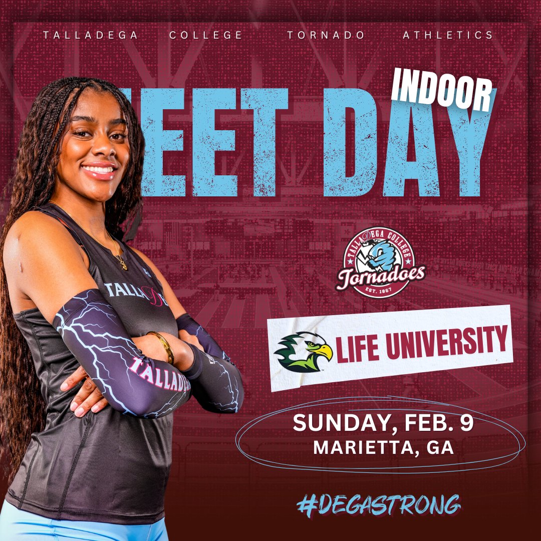 DegaTornadoes's tweet image. 🏃‍♂️Meet Day!!!! 🔵🔴🌪️ |  #DegaTrack
📆: Sunday, February 9
🕐: 11:00 am
🏟️: Life University 
📍: Marietta, GA
#DegaStrong | #DegaProud