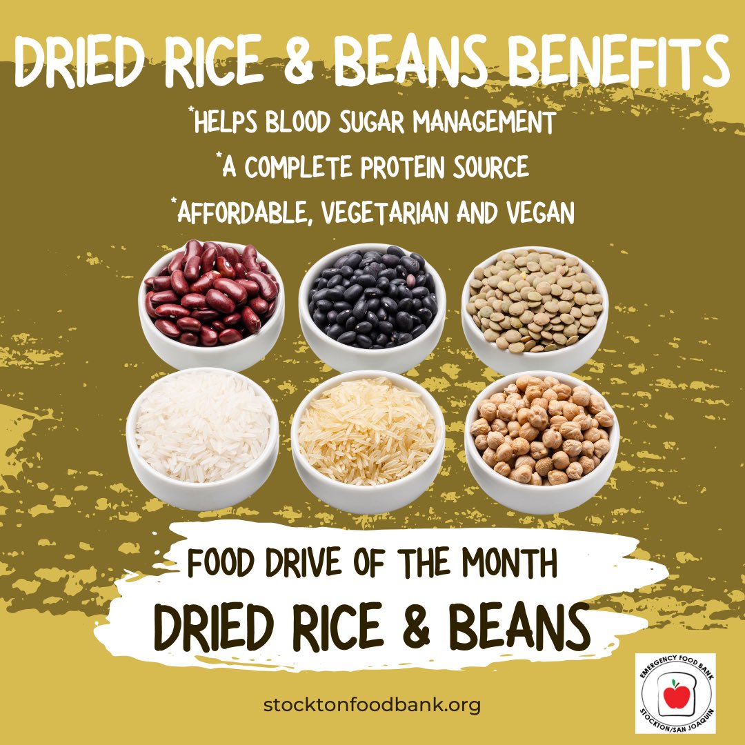 EFBFS's tweet image. 🥣 February Food Drive: Dried Rice &amp;amp; Beans!
Rice &amp;amp; beans are nutritious, affordable, and help families in need. Donate today &amp;amp; make a difference!
📍 Drop off at The Emergency Food Bank 
🔄 Share &amp;amp; spread the word!
#StocktonFoodBank #FightHunger #FoodDrive #GiveBack
