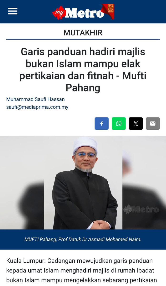 Alhamdulillah, tahniah Mufti Pahang juga Menteri di JPM. Untuk penganut agama Islam sahaja.