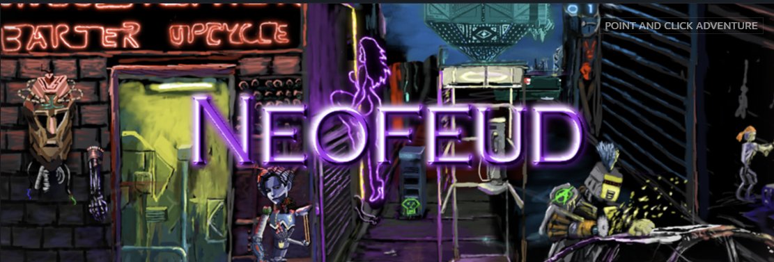 eyes_trash's tweet image. Finally had a chance to start playing NEOFEUD on steam, very fun Point &amp;amp; Click Adventure Game so far!

#neofeud #pointandclickadventure #adventure #adbenturegame #AGS #adventuregamestudio #steam #robotlivesmatter #cyberpunk #indiegame #indiedev
