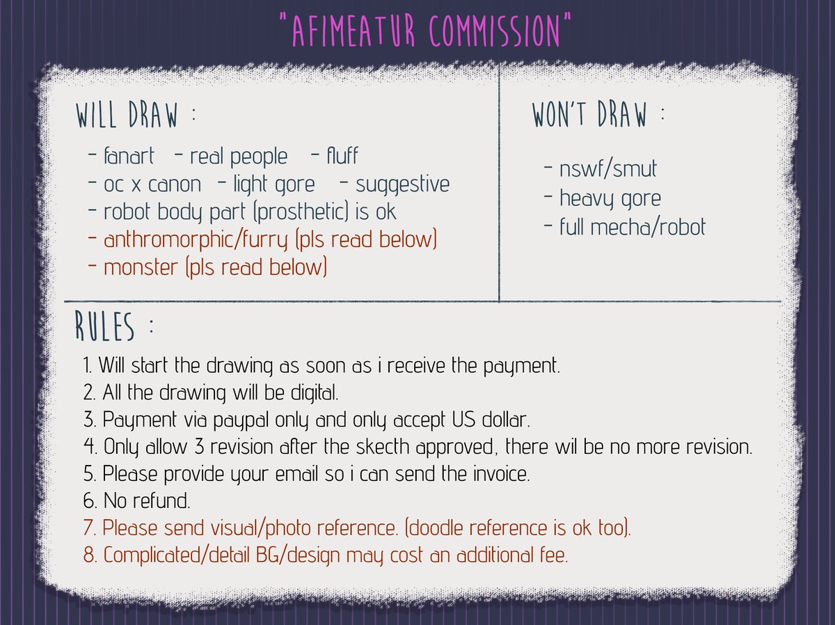 Afi || OPEN COMMS ✨ (@afimeatur) on Twitter photo Hello hello!! I'm opening 2 slot for regular (single character) commission and 3 slot for the valentine batch! Please pm me or contact me at afimeatur2business@gmail.com if you're interested! ^^ Hello hello!! I'm opening 2 slot for regular (single character) commission and 3 slot for the valentine batch! Please pm me or contact me at afimeatur2business@gmail.com if you're interested! ^^