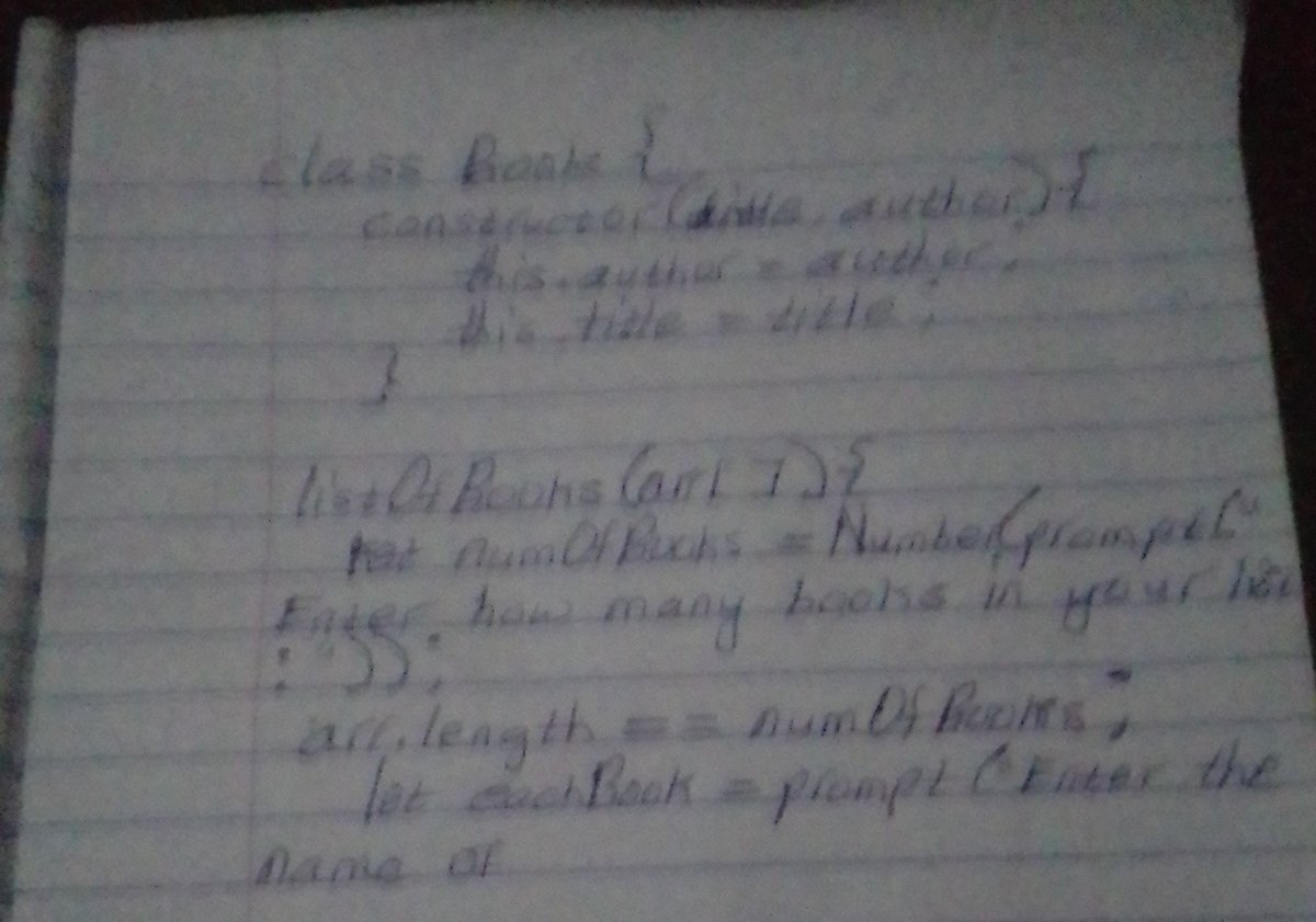 sheCodezArt's tweet image. #60DaysJavaScript who else codes on paper?