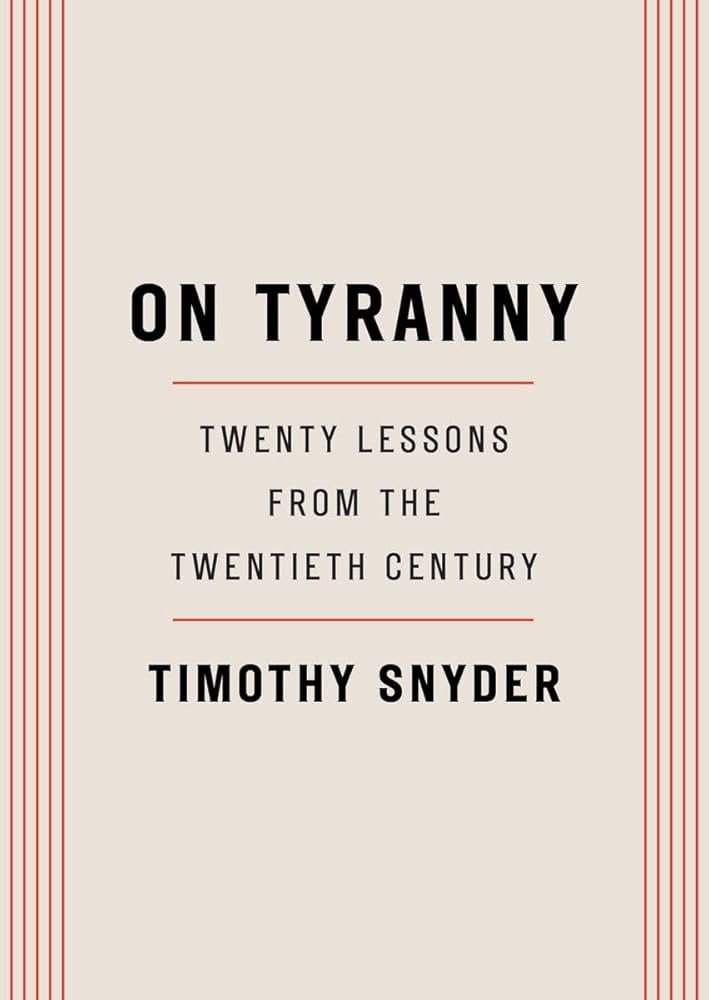 Here’s a structured Twitter thread introducing each of the Twenty Lessons from On Tyranny by Timothy Snyder, with real-world examples and discussion questions. This will encourage engagement and critical thinking.