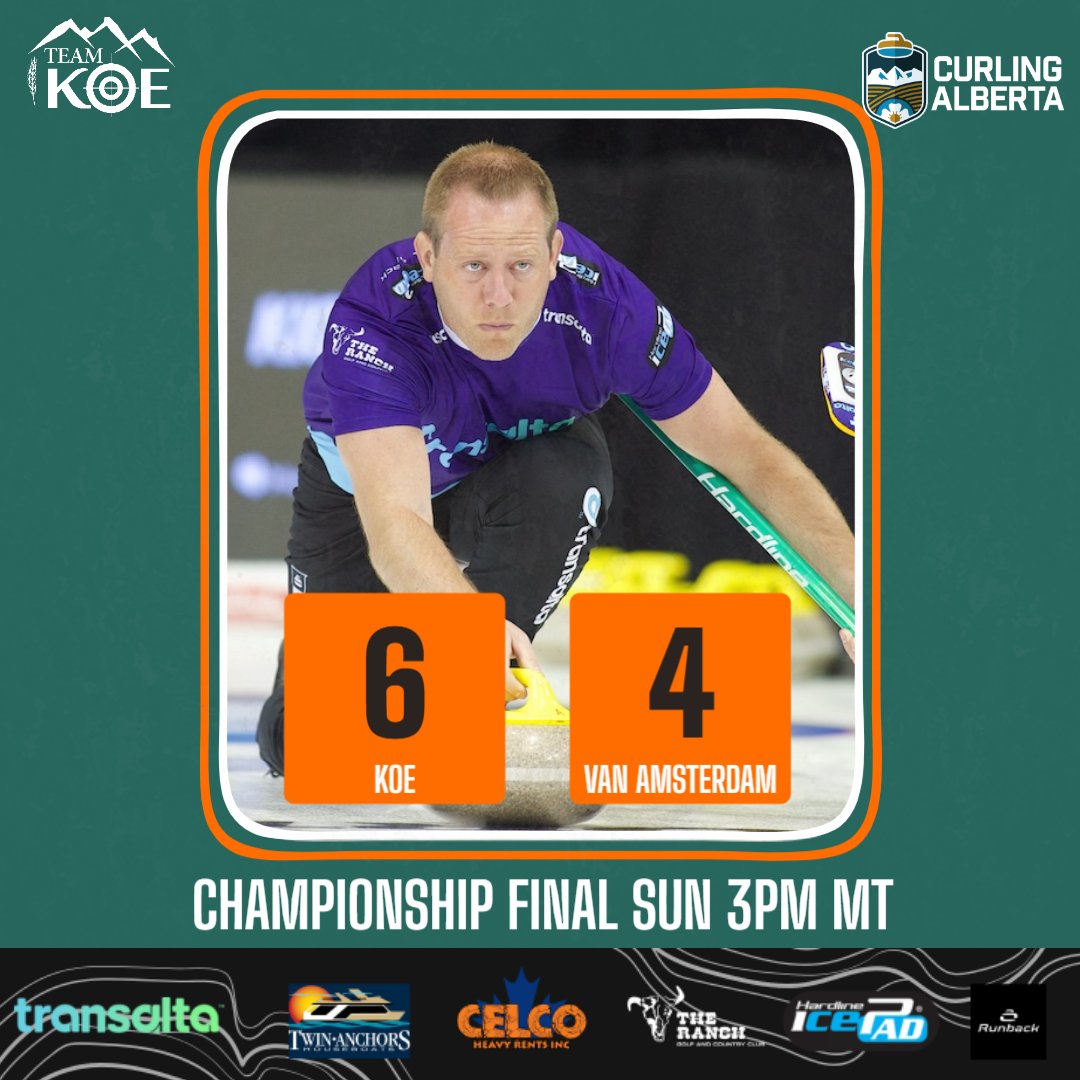 MAKE THE FINAL — We're into the Alberta Boston Pizza Cup finale on Sunday at 3pm. WATCH on Curling Alberta's YouTube