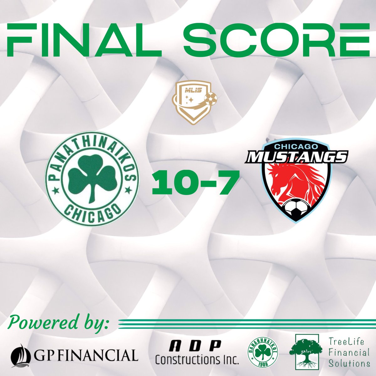chicago_pao's tweet photo. CHICAGO DERBY WINNERS! 💚🏆

@MLISpro Final Score: Panathinaikos Chicago 10-7 Chicago Mustangs 

We came into their house and took over!

Chicago is Green &amp; White! 💚⚽ 

#ChicagoDerby #PanathinaikosChicago #DerbyWinners #GreenAndWhite https://t.co/UgqF7Lc4xR