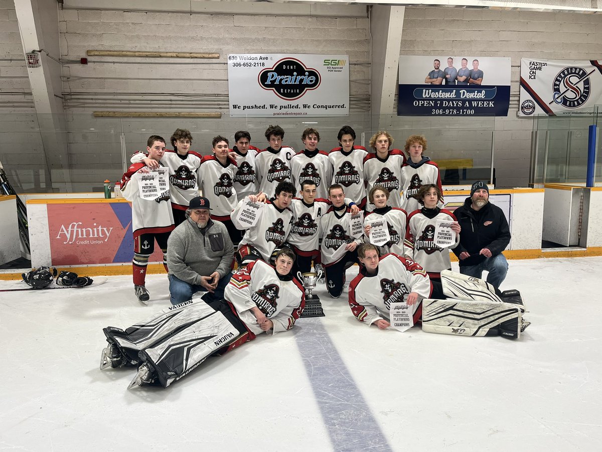 Congratulations to the <a href="/stoonredwings/">Saskatoon Zone G Redwings</a> Admirals on winning SMHA U18A Provincial Playdowns tonight at Gordie Howe Kinsmen Arena!

The Admirals defeated the <a href="/wildzonehockey/">Saskatoon Wild X Hockey</a> Outlaws in the Final series and will now represent SMHA &amp; Saskatoon in <a href="/hockeysask/">Hockey Saskatchewan</a> Provincial Playoffs!