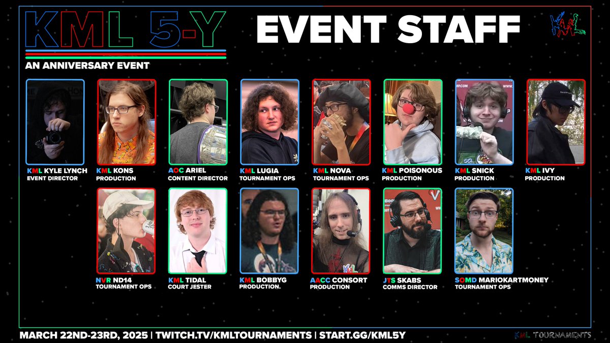 Meet the team behind KML 5-Y! We had to assemble the best of our best for the celebration of a lifetime, all directed by @kml_1030 

Kons
@AoCAriel 
<a href="/Lugia_25/">Lugia🌸</a> 
<a href="/NovaLovesBella/">Nova</a> 
<a href="/Poisonous_paint/">KML | poisonous</a> 
<a href="/Samurott_Nick/">SNick</a> 
<a href="/ivylain/">ivy</a> 
<a href="/NickDistrict14/">Nick #BLM</a> 
<a href="/TidalTerry/">Tidal</a> 
<a href="/KingBobbyG/">🩵 BobbyG 🇵🇸</a> 
<a href="/ConsortGaming/">Consort.bsky.social</a>