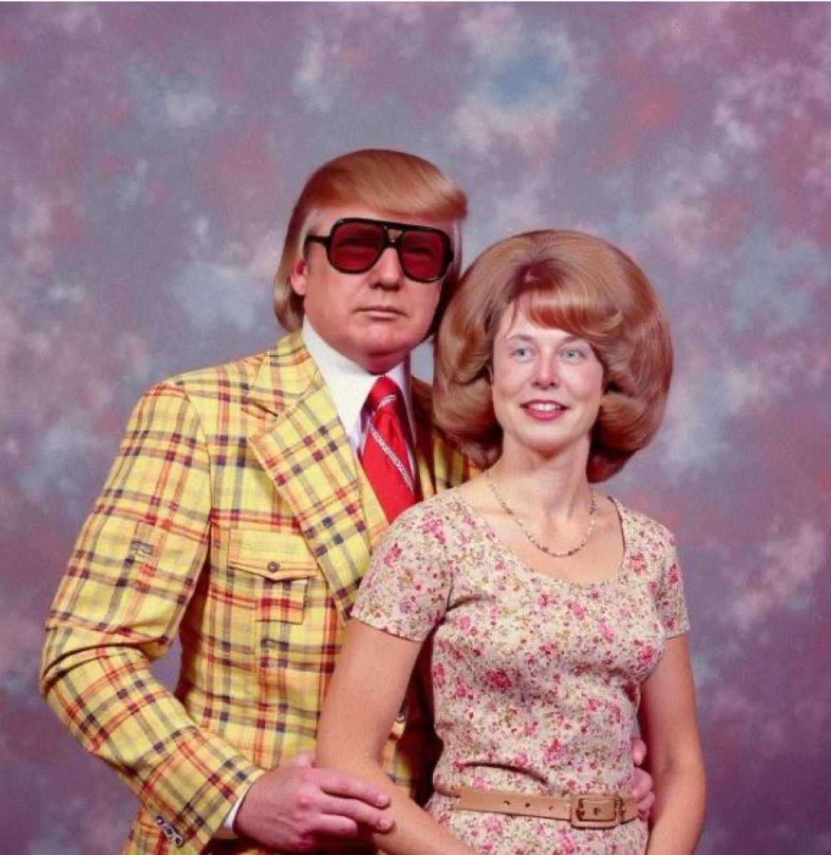 Jesus. THAT is one hell of a leisure suit… Don T lookin’ a little uncomfortable, but rockin’ some <a href="/oakley/">Oakley</a> Sutro prototype sunglasses in the très retro husband + wife photo-op. #Classic