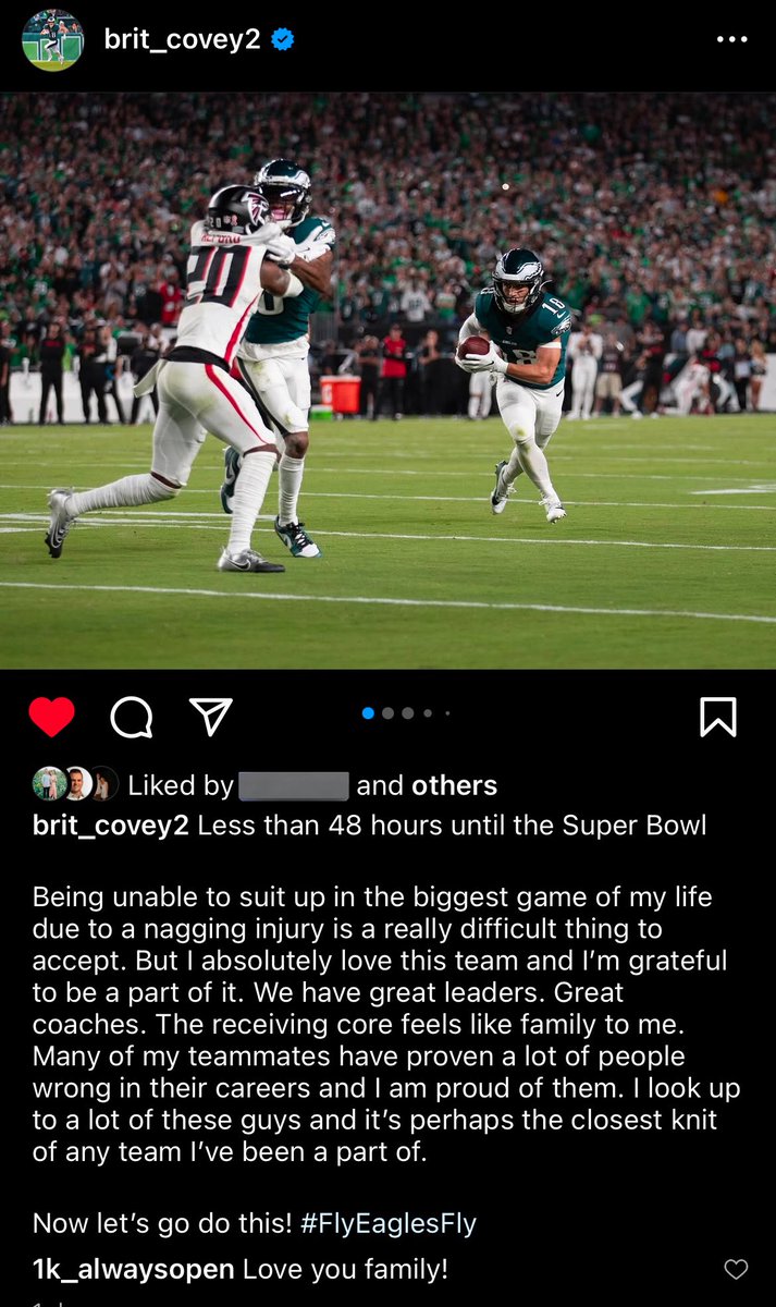 Josh Reynolds (@joshreynolds24) on Twitter photo Absolutely gutted for my guy <a href="/brit_covey2/">Britain Covey</a>…
Can only imagine the feeling of doing everything possible to get healthy enough to play tomorrow & your body just not quite allowing it. Absolutely brutal.
All of Philly is behind you, brother! Let’s win this thing tomorrow! Go Birds! Absolutely gutted for my guy <a href="/brit_covey2/">Britain Covey</a>…
Can only imagine the feeling of doing everything possible to get healthy enough to play tomorrow & your body just not quite allowing it. Absolutely brutal.
All of Philly is behind you, brother! Let’s win this thing tomorrow! Go Birds!