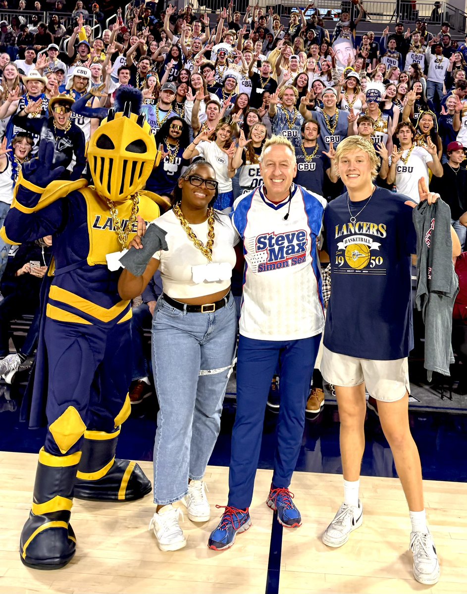 Steve Max (@simonsezguy) on Twitter photo Simon Sez ... #LanceUp baby!! <a href="/CBUmbb/">California Baptist Men's Basketball</a> beats #gcu ... NICE! 😁 <a href="/CBULancers/">California Baptist Lancers</a> #SimonSays #HalftimeShow #WAC #NCAA Simon Sez ... #LanceUp baby!! <a href="/CBUmbb/">California Baptist Men's Basketball</a> beats #gcu ... NICE! 😁 <a href="/CBULancers/">California Baptist Lancers</a> #SimonSays #HalftimeShow #WAC #NCAA