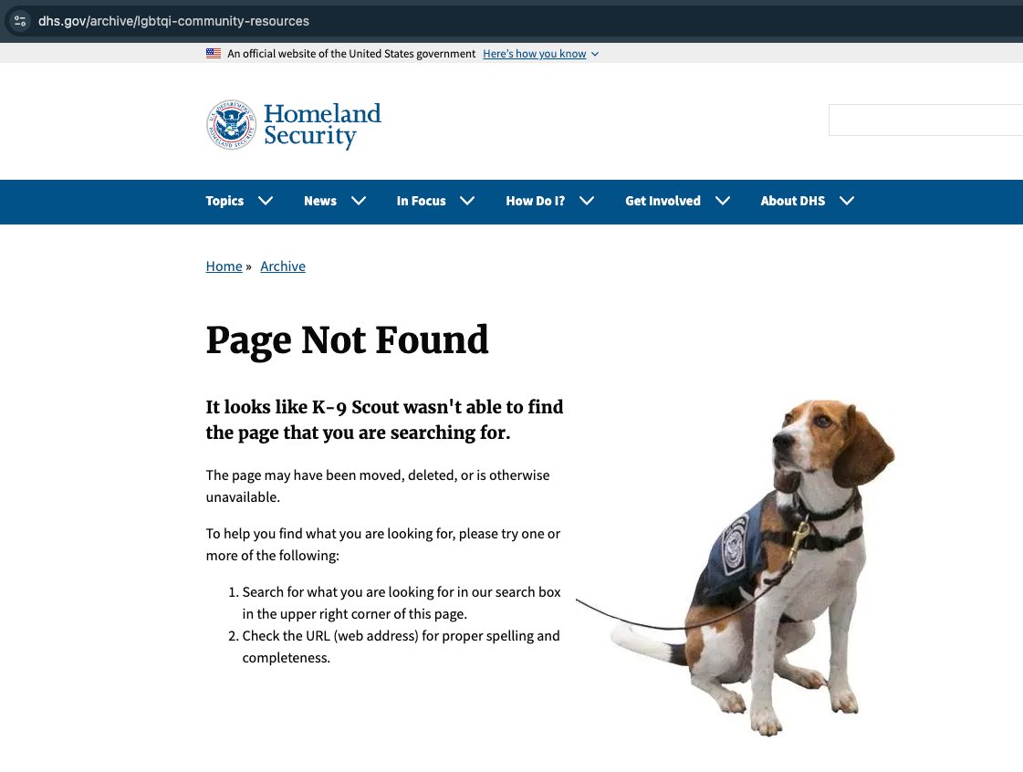 DOGE's tweet image. Adjustment to DHS website