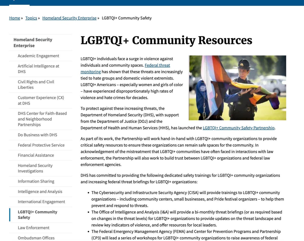 DOGE's tweet image. Adjustment to DHS website