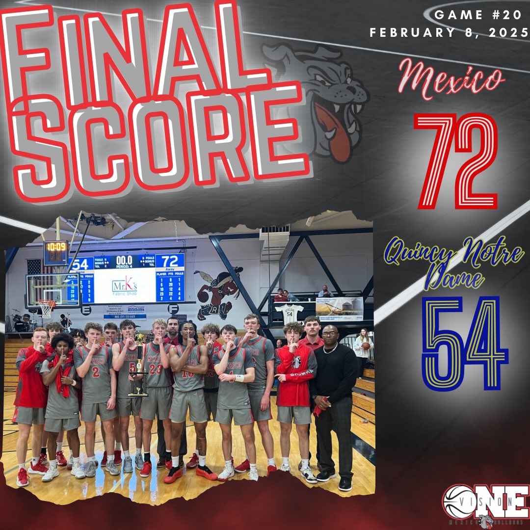 Mexico Basketball (@mexicohoops) on Twitter photo These boys showed a lot of heart & grit tonight. The win moves us to 15-5. These boys are playing exciting basketball on both sides of the floor. Thank you the Mexico fans who made the trip. Congrats to <a href="/kbenne_23/">Kaden Benne</a> who was selected as the player of the game. #OneVision #NeverQuit These boys showed a lot of heart & grit tonight. The win moves us to 15-5. These boys are playing exciting basketball on both sides of the floor. Thank you the Mexico fans who made the trip. Congrats to <a href="/kbenne_23/">Kaden Benne</a> who was selected as the player of the game. #OneVision #NeverQuit