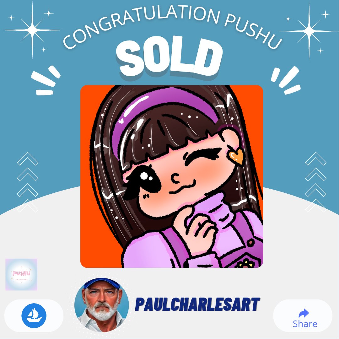 Yeay SOLD🫶🏻🥰

I'm so happy to get sold on the weekend, thank you so much for your amazing support <a href="/Pinkdiamondmeta/">🌸EtherealQueen.eth🌸AKCB</a> and <a href="/PaulCharlesArt/">Paul Charles Art</a> 🩵🫶🏻 your support means alot to me, I am getting more motivated to create artwork, Happy weekend 

Check their amazing collection
⬇️⬇️⬇️
