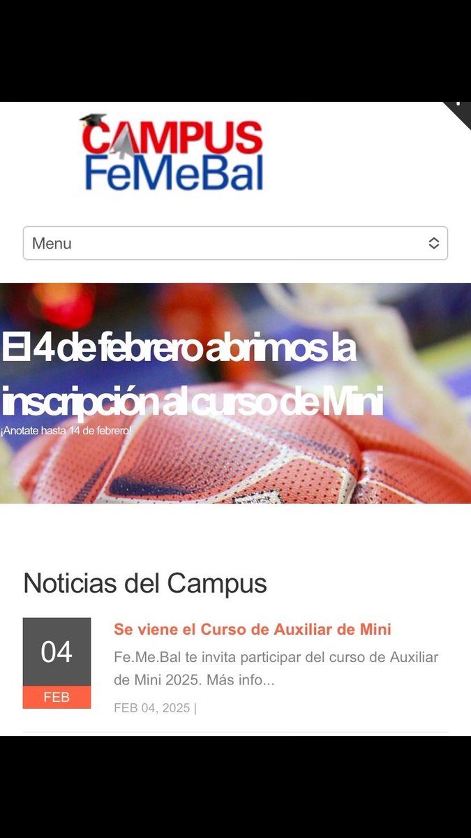 Curso Auxiliares de Mini 2025
Inscripción abierta hasta el 16/2
Inicio del curso 19/2
Finalización 19/3
Online
Toda la información en

campusfemebal.com/inicio/2025020…