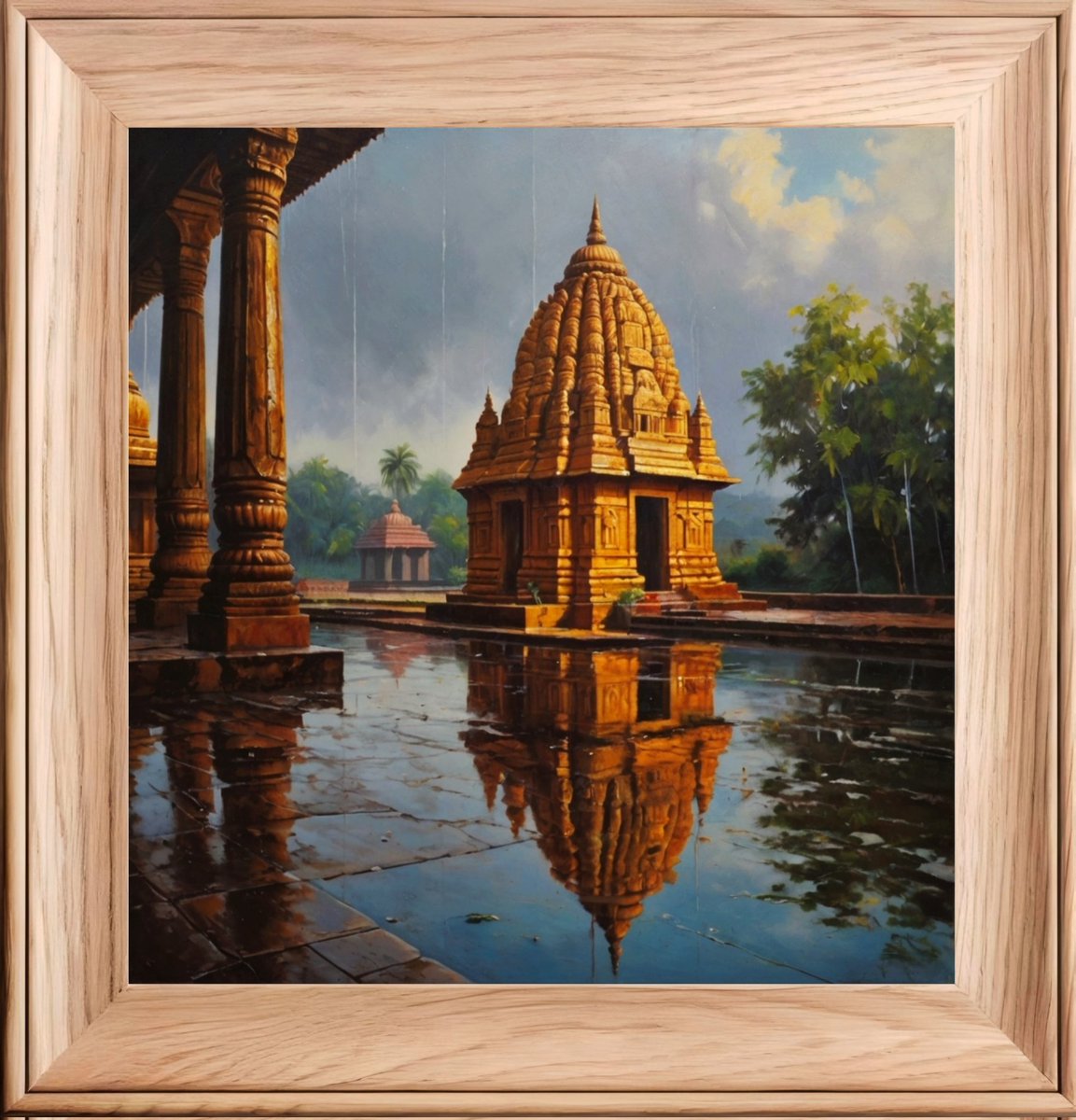 Oil on canvas painting 🎨🖌️🖼️ 
📳.7030325179

#TempleBeauty 
#SpiritualVibes 
#IndianArchitecture 
#DivineReflection 
#PeacefulMoments 
#Heritage 
#SereneView 
#TravelDiaries 
#HinduTemple 
#ArtisticCapture