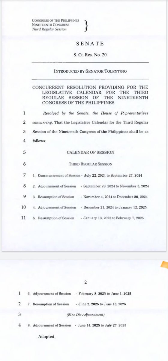iamRaoulManuel's tweet photo. Congress (Senate and HOR) imposes upon itself a Legislative Calendar containing lots of breaks.

As elected legislators, we are expected to go beyond self-imposed session breaks so that we can perform our constitutional roles. https://t.co/kxEFqAv6i7