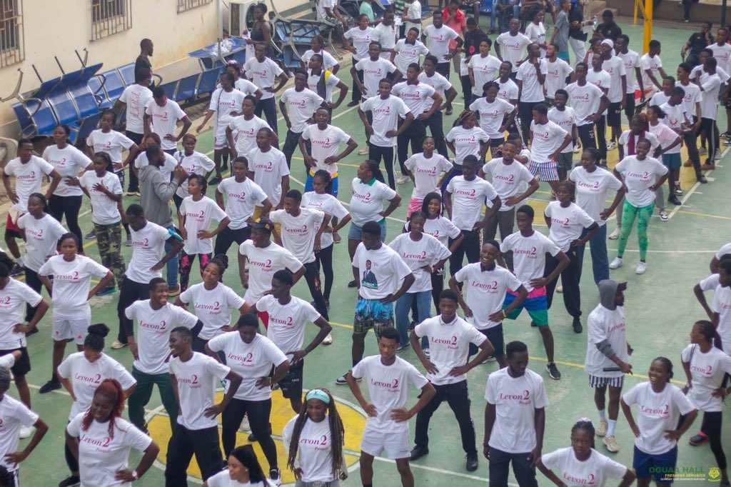 oguaahall_ucc's tweet image. &quot;Energy, vibes, and a whole lot of fun! 💪🔥 Our freshers showed up and showed out at the aerobics session as part of their Akwaaba Week celebrations!🏋️‍♂️🎉 

A big thank you to **Levon 2** for the sponsorship! 

#AkwaabaWeek2025 #FreshersVibes #StayFitStayLit&quot;