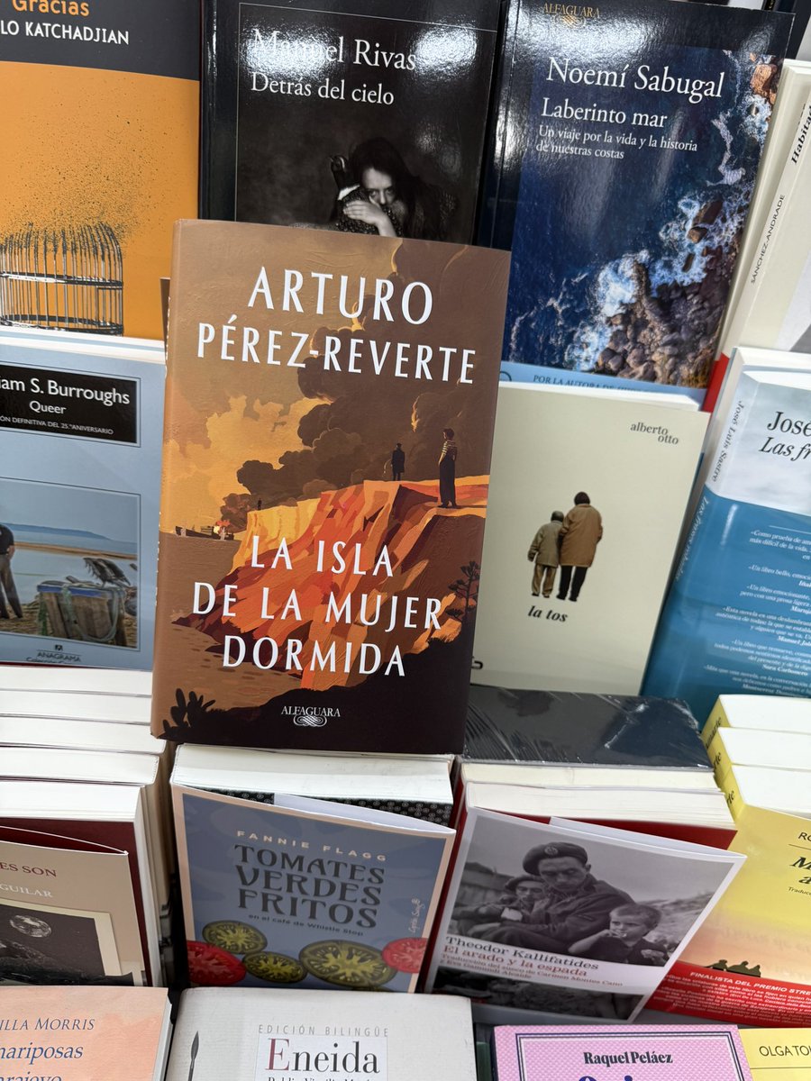 A new Perez-Reverte prominent on front table at 32 Calle del Ave Maria in central Madrid today