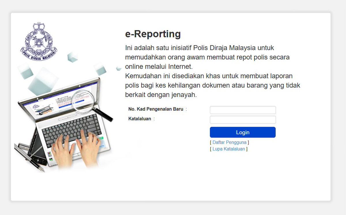 ainachuu_'s tweet photo. Korang tahu tak sekarang nak buat report polis boleh buat secara online?

Ya, online je nyah. Takpayah nak hadap muka abe polis yang garang tu (kitonyo manjo)

Boleh tengok cara kat bawah ⬇️ https://t.co/rax645hdXL