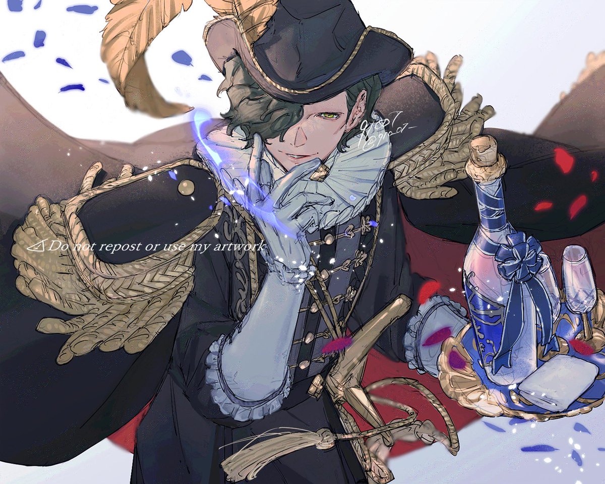 並べたら素敵な感じになるように頑張って描きました。
黒鷲主従よ愛しているぞ