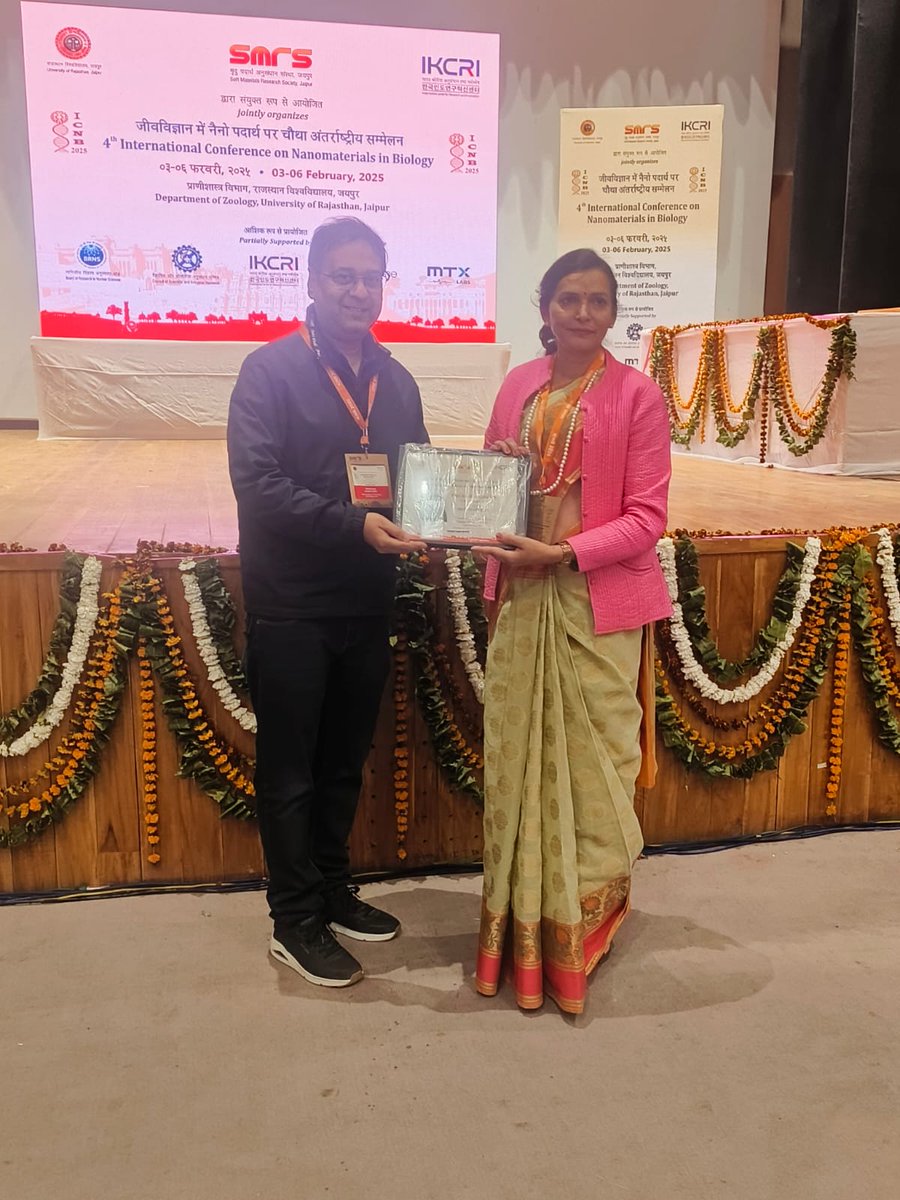 LSLM_IITGn's tweet image. Krishna delivered a talk at ICNB 2025, organized by the University of Rajasthan with SMRS, Jaipur, and IKCRI, New Delhi. The conference featured excellent discussions on nanotechnology and life sciences - a great platform to present and exchange ideas with researchers.