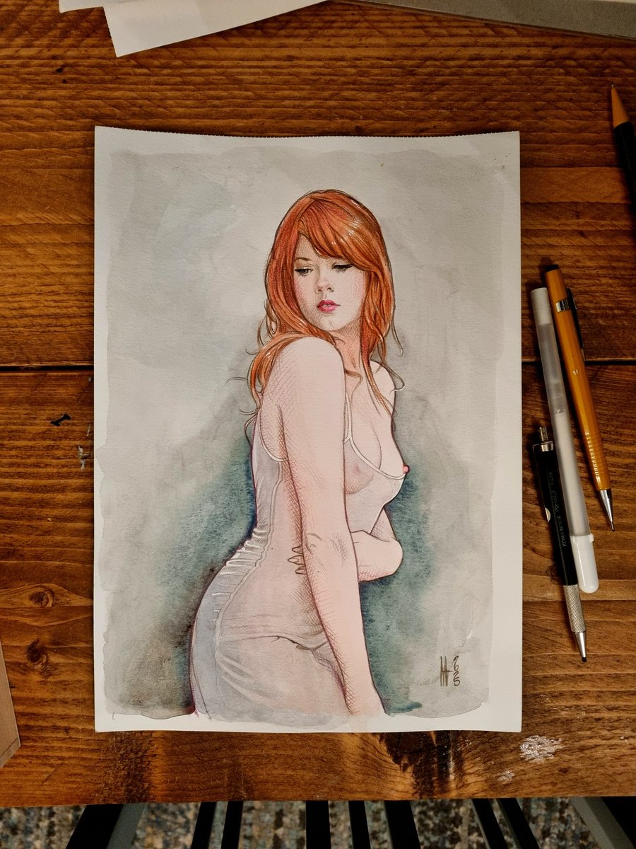 graymarcus71's tweet photo. Amber Rose McConnell - done in gouache and colour pencil on A4 watercolour paper.

Find her here - https://t.co/IEDIMvgYYc

#artisticnude #redhead #beauty #traditionalart #pinupart https://t.co/nHozChFVZj