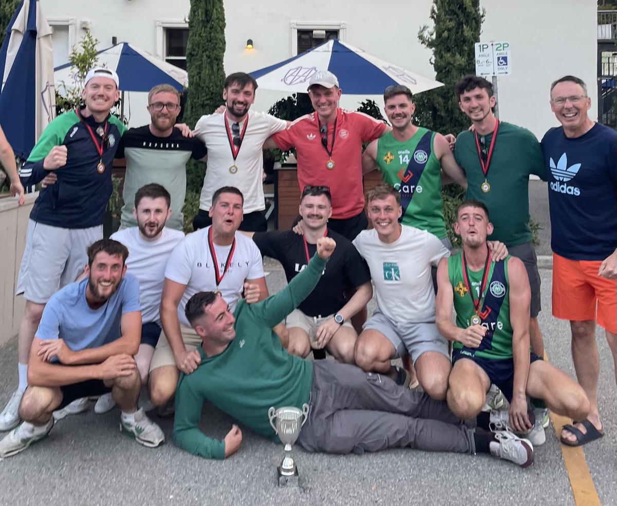 The Clare contingent from Young Melbourne GAA after winning the Garryowen 9s today!