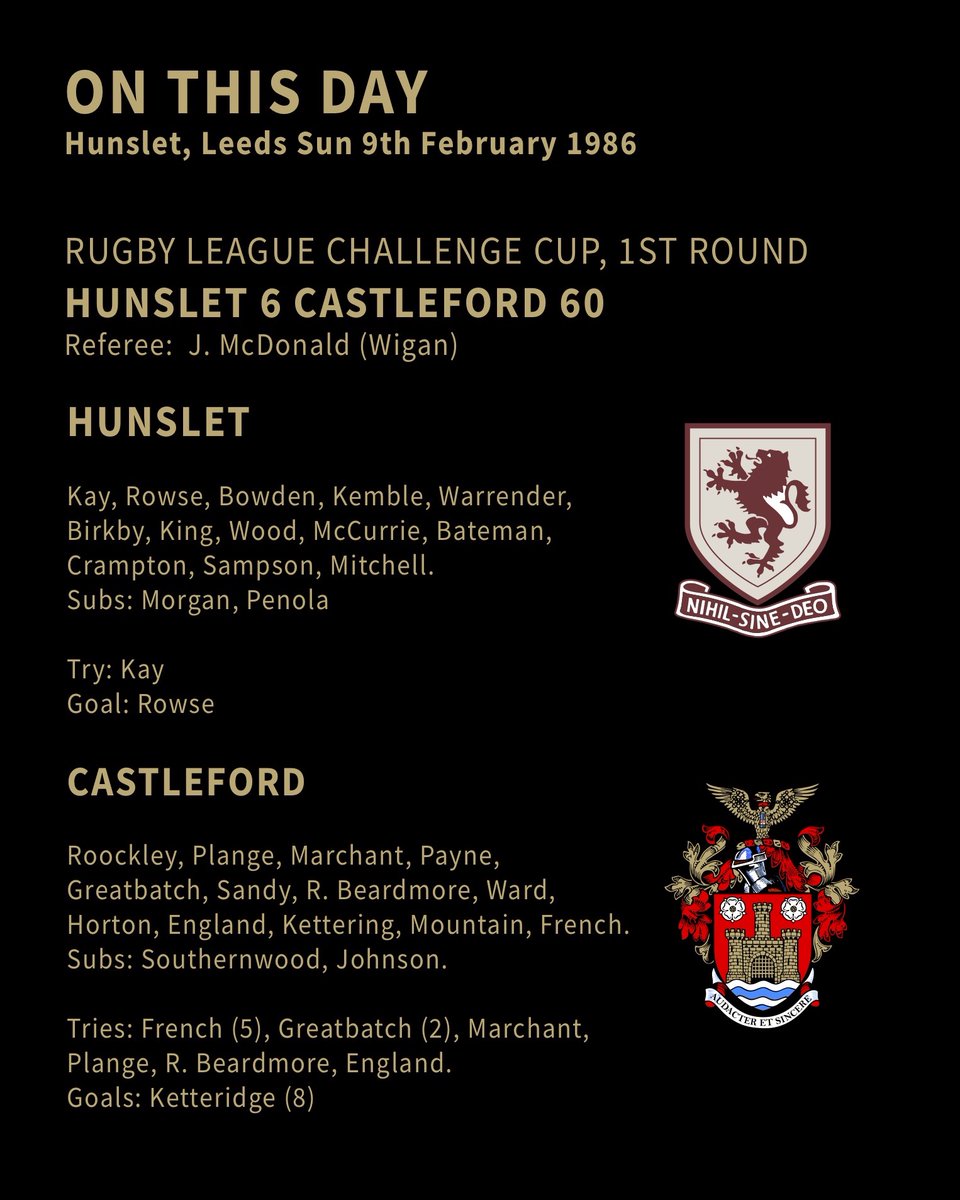 On this day, when <a href="/CTRLFC/">Castleford Tigers</a> begin their 2025 cup campaign, Cas began a campaign that would see them return to Wembley for the first time in 16 years, coming away with a classy 60 - 6, 1st  round victory at Hunslet, Gary French scoring 5 tries to equal the club  try scoring record!