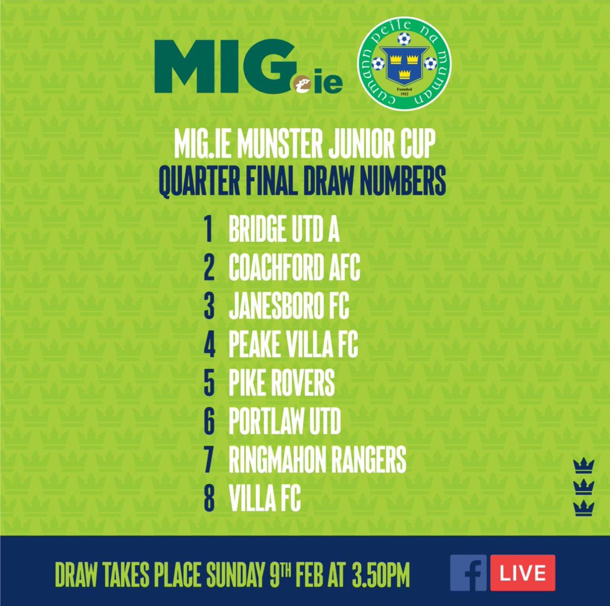 Munster Football Association tweet media