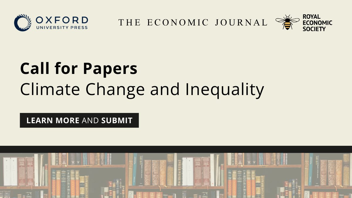 OUP Social and Behavioural Sciences (@oupsocsci) on Twitter photo 📢 Final Call 📢
Join the climate conversation by submitting your research to the latest <a href="/EJ_RES/">The Economic Journal</a> call for papers, looking into the socio-economic impact of #climatechange 🌍
Explore the scope and submit by 28th February 2025: oxford.ly/4hkIZMo 📢 Final Call 📢
Join the climate conversation by submitting your research to the latest <a href="/EJ_RES/">The Economic Journal</a> call for papers, looking into the socio-economic impact of #climatechange 🌍
Explore the scope and submit by 28th February 2025: oxford.ly/4hkIZMo