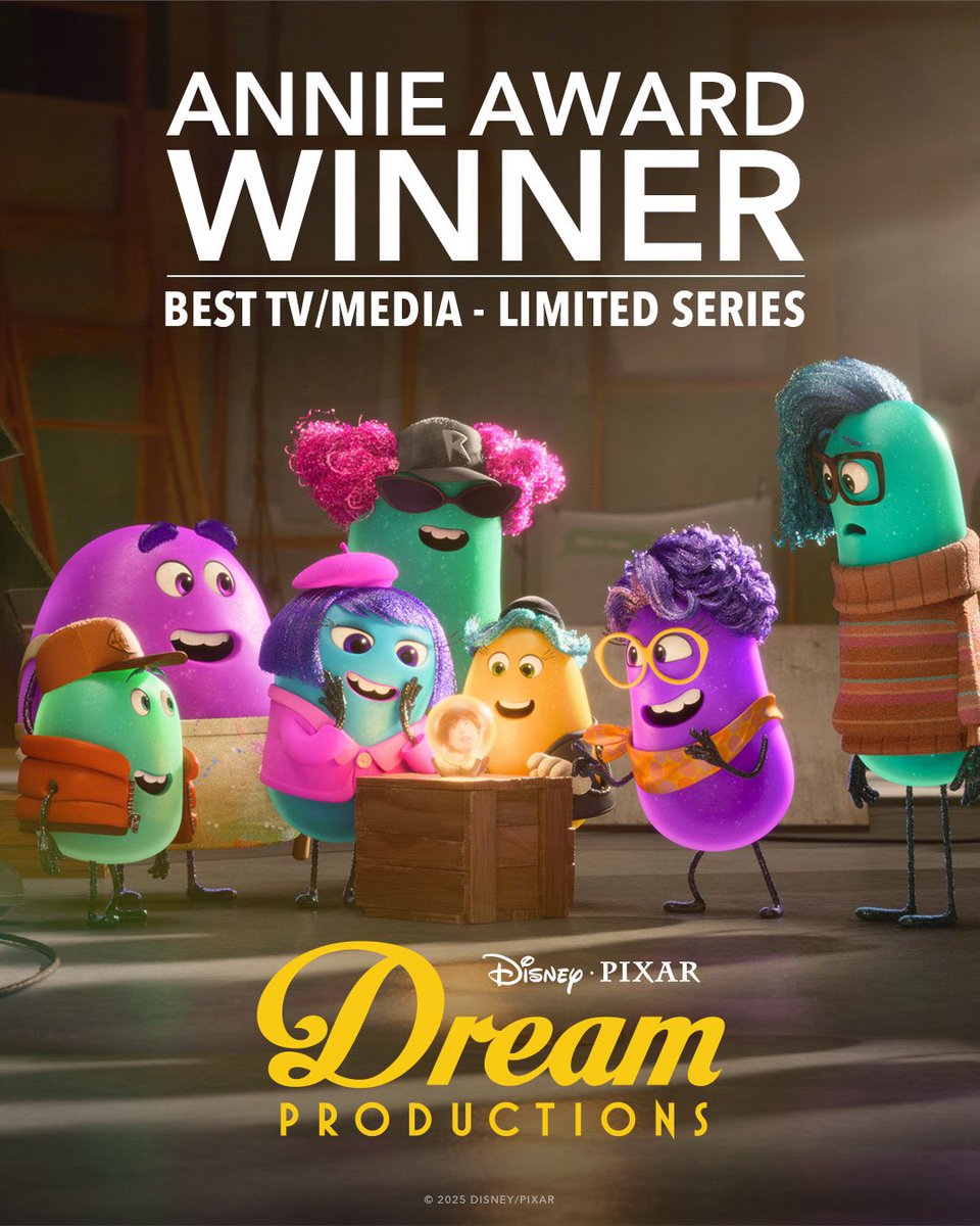 DisneyNext's tweet photo. #Pixar | #DreamProductions a remporté 2 Annie Awards hier soir dont celui de la Meilleure Série courte 🏆
#ViceVersa2 est parti bredouille malgré 7 nominations https://t.co/Cj67iuygJ7
