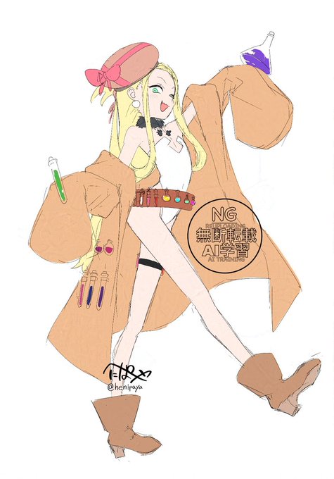 手癖だけで描いたキャラ 