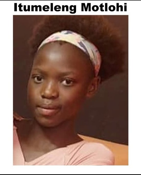*MISSING PERSON *

Itumeleng Motlohi (12)  went missing on 6 February 2025 at about 10:00 while at home in Bloemspruit. The mother alleges that she asked Itumeleng to go and apologise to her aunt after she misbehaved; Itumeleng stood up, left and was never seen again.

Itumeleng
