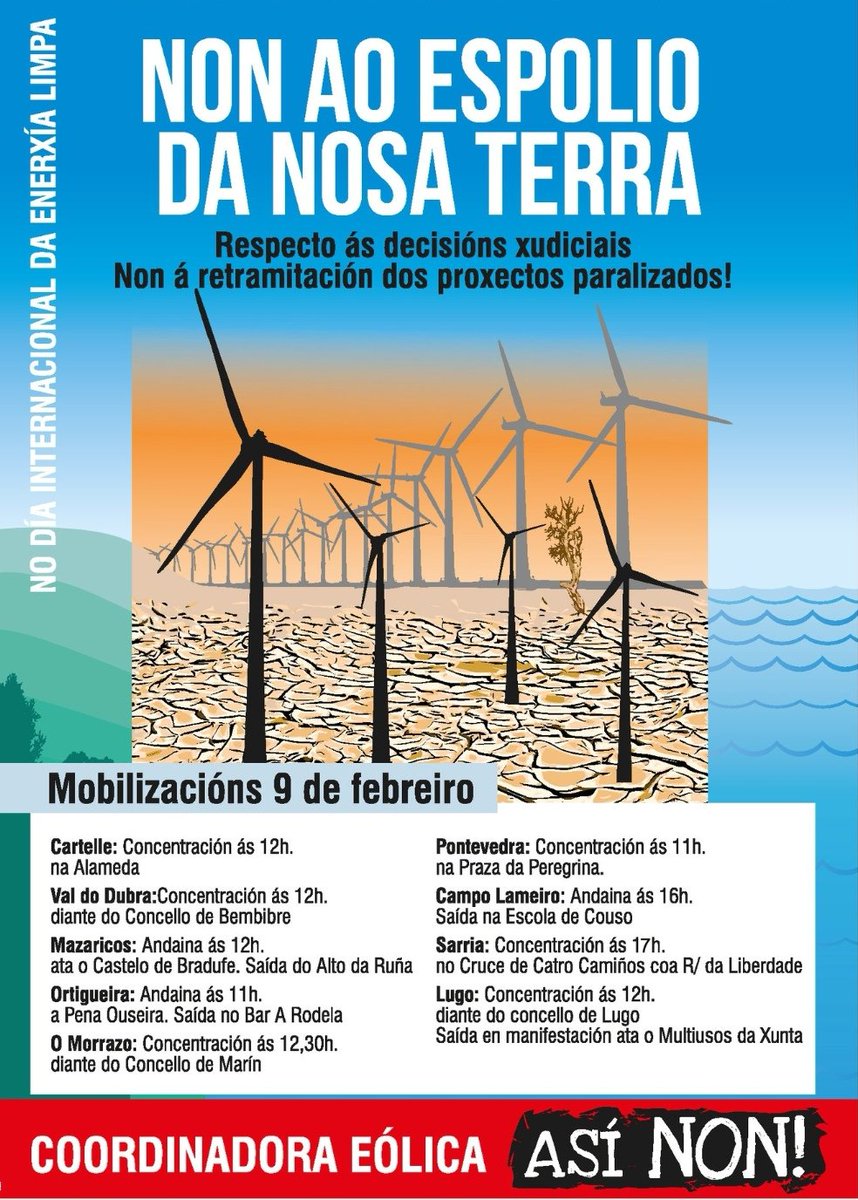 ecoloxistasgal's tweet image. #NonAoEspolioDaNosaTerra
#OnosoESPOLIOéOseuNEGOCIO
#NonMaisMacroeólicos
#NinNaTerraNinNoMar
#TemosDabondo
#HaiQueParalos