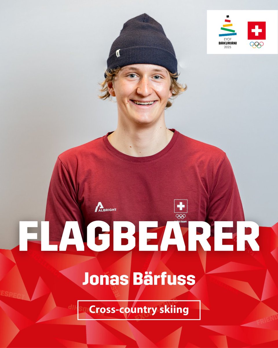 swissteam's tweet photo. Lura Wick und Jonas Bärfuss tragen die Schweizer Fahne am EYOF Bakuriani 2025

Heute Abend wird das EYOF  Bakuriani offiziell eröffnet. Eine besondere Ehre wird Lura Wick (Snowboard) und Jonas Bärfuss (Langlauf) zuteil, die als Fahnenträger*innen die Delegation anführen werden. https://t.co/D7LqeRxSYY