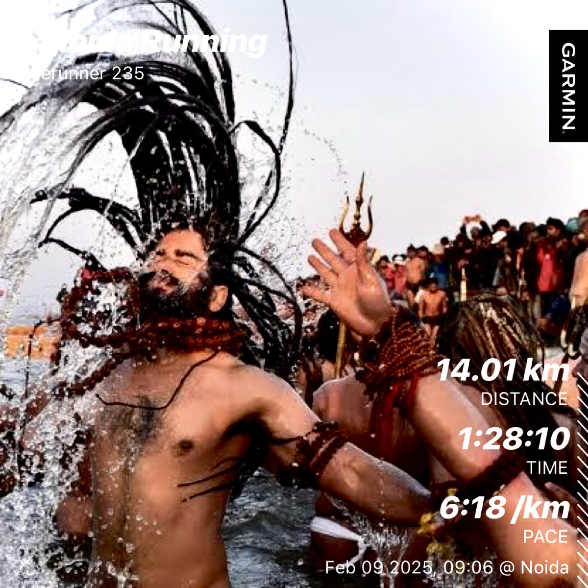 14 km run on Sunday morning  before embarking on the sacred journey to Mahakumbh… आस्था की डुबकी! #mahakumbh2025 #santandharma #running #healthandwellness