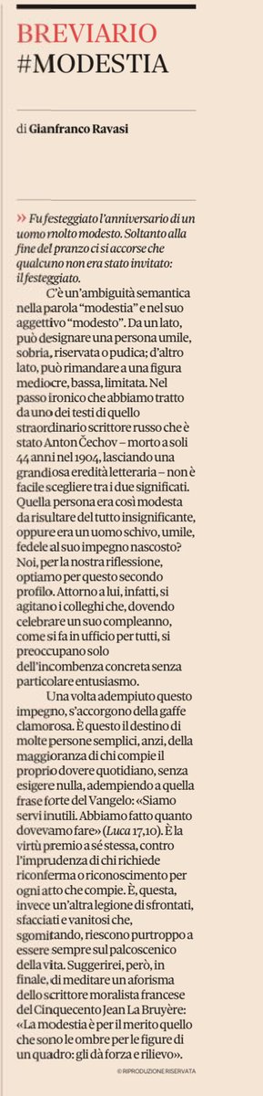 EmanuelaMorell1's tweet photo. Fu festeggiato l’anniversario di un uomo molto modesto. Soltanto alla fine del pranzo ci si accorse che qualcuno non era stato invitato: il festeggiato.
#AntonČechov
Card #Ravasi
#Breviario
#domenicale
#sole24ore
#scritturebrevi
#VentagliDiParole
#9Febbraio2025
#modestia https://t.co/7sxXXrfAF5