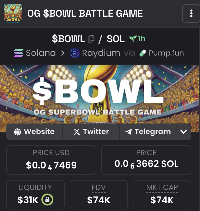 SBOWLBATTLEGAME's tweet photo. here we go

$bowl #solana #SuperBowl https://t.co/exUjXrHPlk
