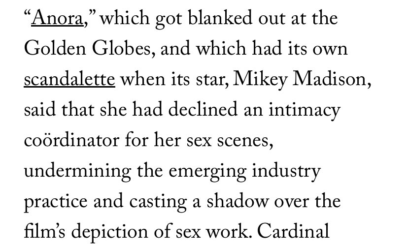People keep mentioning the intimacy coordinator thing because it fits a narrative about all the frontrunners being dinged by controversy, but come on, no one ever really thought this was a serious problem.