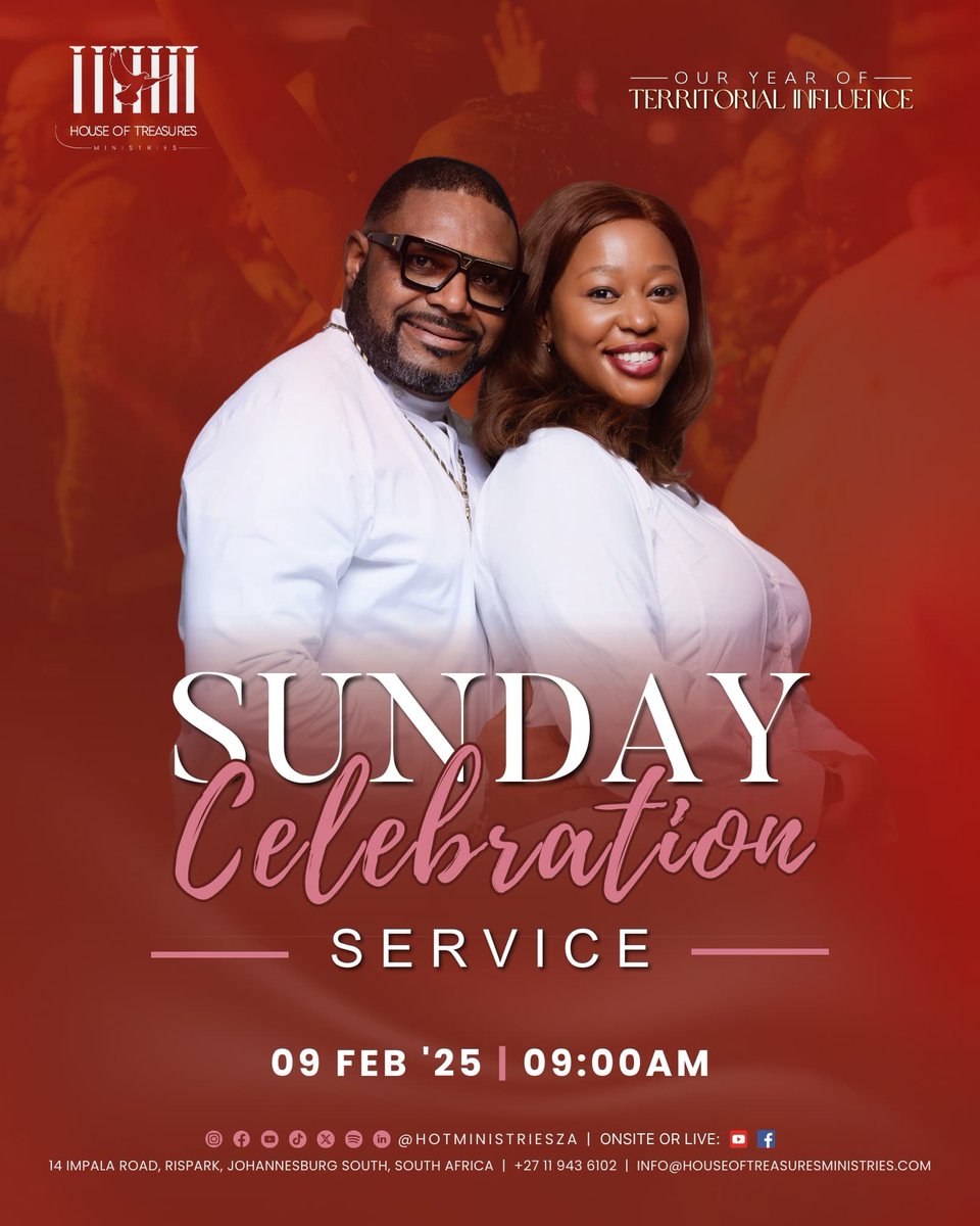 HoTMinistriesZA's tweet photo. SUNDAY CELEBRATION SERVICE
WE ARE LIVE
https://t.co/114TTyXaRI
#HOTMinistriesZa
#SundayCelebrationService
#TerritorialInfluence https://t.co/nMc9F2zzi7